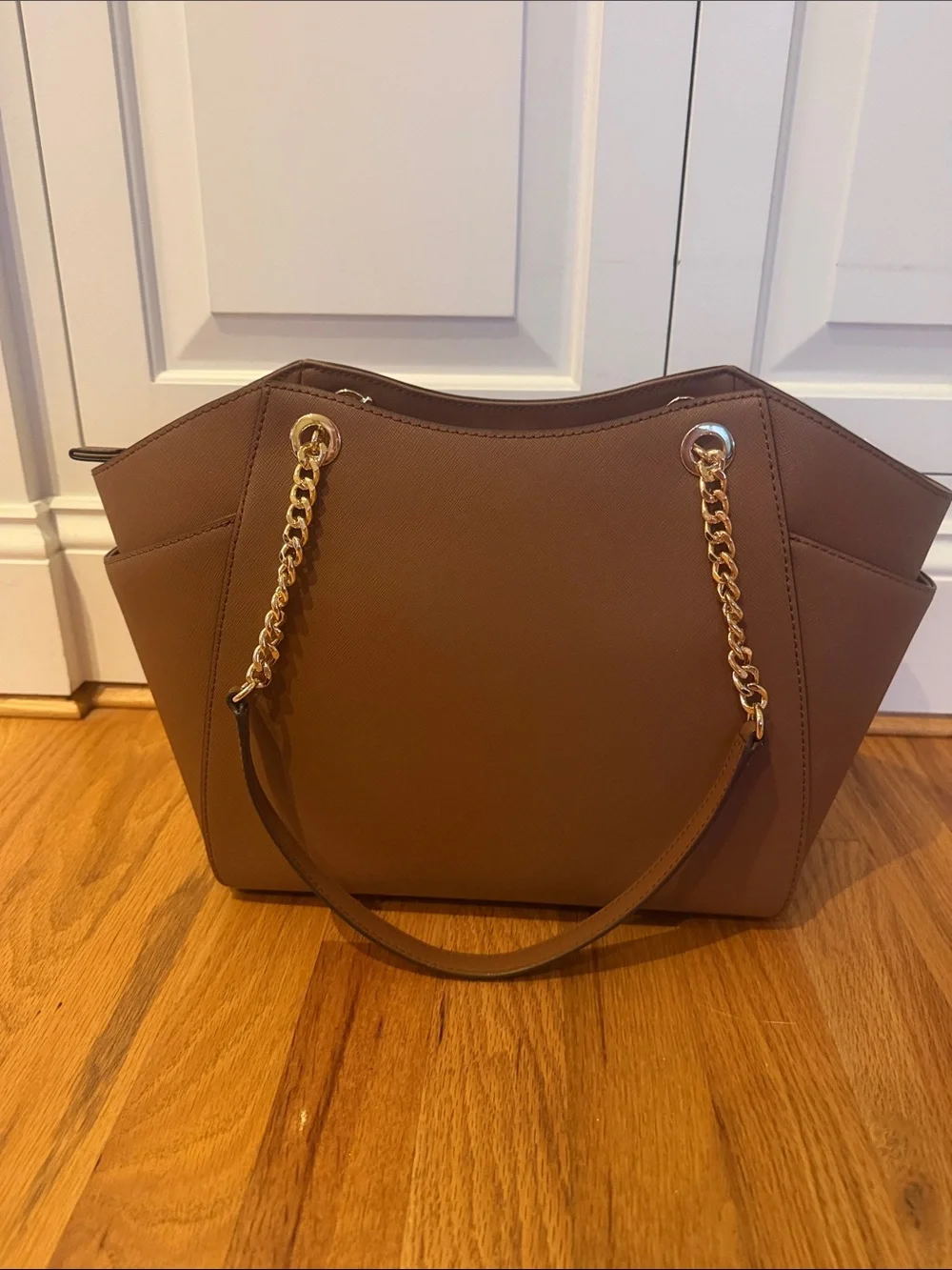 Michael Kors Tan Leather Chain-Handle Tote